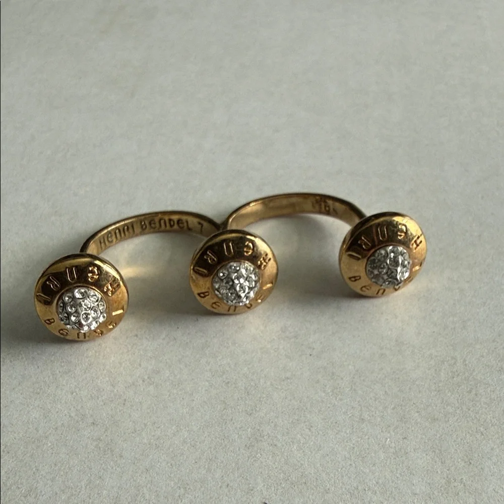 Henri Bendel Gold Ring with Silver Accents - 7 - Picture 1 of 2